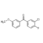 structure of CAS# 750633-77-3, (3-Chloro-4-fluorophenyl)(3-methoxyphenyl)methanone;3-chloro-4-fluoro-3'-methoxybenzophenone