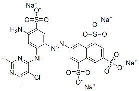 CAS#: 75198-88-8， Tetrasodium 7-[4-Amino-2-[(5-Chloro-2-Fluoro-6-Methylpyrimidin-4-Yl)Amino]-5-Sulfonatophenyl]Diazenylnaphthalene-1,3,5-Trisulfonate