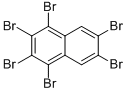 structure of CAS# 75625-24-0, 1,2,3,4,6,7-Hexabromonaphthalene;Naphthalene, 1,2,3,4,6,7-Hexabromo-;St5409000;1,2,3,4,6,7-Hexabrominated Naphthalene