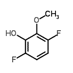 structure of CAS# 75626-22-1, 3,6-Difluoro-2-methoxyphenol;3,6-Difluoro-2-hydroxyanisole;3,6-Difluoro-2-hydroxyanisole, 3,6-Difluoroguaiacol;3,6-Difluoro-2-hydroxyanisole; 3,6-Difluoroguaiacol