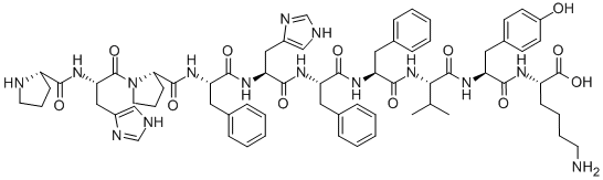 CAS#: 75645-19-1， H-Pro-His-Pro-Phe-His-Phe-Phe-Val-Tyr-Lys-OH