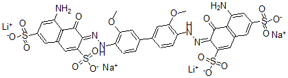 CAS#: 75659-73-3， 3,3'-[(3,3'-Dimethoxy[1,1'-Biphenyl]-4,4'-Diyl)Bis(Azo)]Bis[5-Amino-4-Hydroxy -2,7-Naphthalenedisulfonic Acid Dilithium Disodium Salt