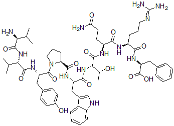 CAS#: 75808-67-2， (2S)-2-[[(2S)-2-[[(2S)-5-Amino-2-[[(2S,3R)-2-[[(2S)-2-[[(2S)-1-[(2S)-2-[[(2S)-2-[[(2S)-2-Amino-3-Methylbutanoyl]Amino]-3-Methylbutanoyl]Amino]-3-(4-Hydroxyphenyl)Propanoyl]Pyrrolidine-2-Carbonyl]Amino]-3-(1H-Indol-3-Yl)Propanoyl]Amino]-3-Hydroxybutanoyl]Amino]-5-Oxopentanoyl]Amino]-5-(Diaminomethylideneamino)Pentanoyl]Amino]-3-Phenylpropanoic Acid