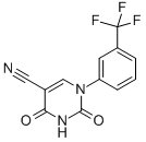 structure of CAS# 75838-24-3, 5-Cyano-1-[3-(Trifluoromethyl)Phenyl]Uracil;2,4-Dioxo-1-[3-(Trifluoromethyl)Phenyl]-1,2,3,4-Tetrahydropyrimidine-5-Carbonitrile;5-Cyano-1-[3-(Trifluoromethyl)Phenyl]Uracil 97%;5-Cyano-1-[3-(Trifluoromethyl)Phenyl]Uracil97%