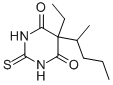 structure of CAS# 76-75-5, 5-Ethyldihydro-5-(1-Methylbutyl)-2-Thioxo-4,6(1H,5H)-Pyrimidinedione;5-Ethyl-5-(1-Methylbutyl)-2-Thioxo-Hexahydropyrimidine-4,6-Dione;5-Ethyl-5-(1-Methylbutyl)-2-Thioxohexahydropyrimidine-4,6-Dione;5-Ethyl-5-(1-Methylbutyl)-2-Thioxo-Hexahydropyrimidine-4,6-Quinone