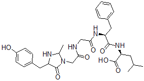 CAS#: 76157-62-5， (2S)-2-[[(2S)-2-[[2-[[2-[4-[(4-Hydroxyphenyl)Methyl]-2-Methyl-5-Oxoimidazolidin-1-Yl]Acetyl]Amino]Acetyl]Amino]-3-Phenylpropanoyl]Amino]-4-Methylpentanoic Acid