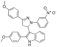 CAS#: 76195-77-2， 2-(4-Methoxyphenyl)-3-[5-(4-Methoxyphenyl)-2-(3-Nitrophenyl)-3,4-Dihydropyrazol-3-Yl]-1H-Indole