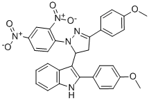 CAS#: 76195-79-4， 3-[2-(2,4-Dinitrophenyl)-5-(4-Methoxyphenyl)-3,4-Dihydropyrazol-3-Yl]-2-(4-Methoxyphenyl)-1H-Indole