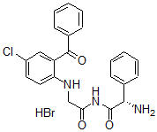 CAS#: 76375-85-4， (2S)-2-Amino-N-[2-[(2-Benzoyl-4-Chlorophenyl)Amino]Acetyl]-2-Phenylacetamide Hydrobromide