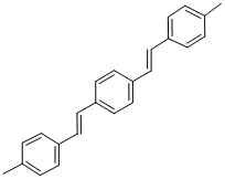 structure of CAS# 76439-00-4, 1,4-Bis(4-Methylstyryl)Benzene;1,4-Bis[2-(4-Methylphenyl)Ethenyl]Benzene, 1,4-Bis(4-Methylstyryl)Benzene, 1,1'-(Benzene-1,4-Diyldiethene-2,1-Diyl)Bis(4-Methylbenzene);1,1'-(1,4-Phenylene)Bis(Ethene-1,2-Diyl)Bis(4-Methylbenzene);1,4-Bis[2-(4-Methylphenyl)Vinyl]Benzene