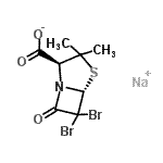 CAS#: 76454-48-3， Sodium (2S,5R)-6,6-dibromo-3,3-dimethyl-7-oxo-4-thia-1-azabicyclo[3.2.0]heptane-2-carboxylate