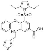 CAS#: 76557-33-0， 3-(2,5-Diethylpyrrol-1-Yl)Sulfonyl-4-(Phenoxy)-5-(Thiophen-3-Ylmethylamino)Benzoic Acid