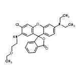 CAS#: 76579-17-4， 3'-Chloro-6'-(diethylamino)-2'-[(2-ethoxyethyl)amino]-3H-spiro[2-benzofuran-1,9'-xanthen]-3-one