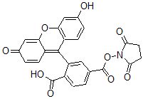 CAS#: 76608-16-7， 4-[[(2,5-Dioxo-1-pyrrolidinyl)oxy]carbonyl](6-hydroxy-3-oxo-3H-xanthen- 9-yl)-Benzoic acid
