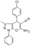 CAS#: 76973-35-8， 6-Amino-4-(4-Chloro-Phenyl)-3-Methyl-1-Phenyl-1,4-Dihydro-Pyrano[2,3-c]Pyrazole-5-Carbonitrile