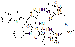 CAS#: 77196-00-0， N-[3,11,13,16,24,26-Hexamethyl-27-Methylsulfanyl-2,5,9,12,15,18,22,25-Octaoxo-4,17-Di(Propan-2-Yl)-8-(Quinoline-2-Carbonylamino)-6,19-Dioxa-28-Thia-3,10,13,16,23,26-Hexazabicyclo[12.12.3]Nonacosan-21-Yl]Quinoline-2-Carboxamide