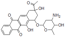 CAS#: 77312-66-4， 9-Acetyl-7-(4-Amino-5-Hydroxy-6-Methyloxan-2-Yl)Oxy-6,9-Dihydroxy-8,10-Dihydro-7H-Tetracene-5,12-Dione