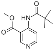structure of CAS# 773134-09-1, 4-(2,2-Dimethyl-Propionylamino)-Nicotinic Acid Methyl Ester;4-(2,2-DIMETHYL-PROPIONYLAMINO)-NICOTINIC ACID METHYL ESTER;Methyl 4-(2,2,2-Trimethylacetamido)Nicotinate;METHYL 4-(PIVALOYLAMINO)NICOTINATE