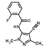 CAS#: 773140-12-8， N-(4-cyano-2,5-dimethyl-pyrazol-3-yl)-2-fluoro-benzamide