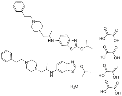 CAS#: 77563-08-7， Oxalic Acid, N-[1-[4-(2-Phenylethyl)Piperazin-1-Yl]Propan-2-Yl]-2-Propan-2-Yloxy-1,3-Benzothiazol-6-Amine