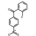 structure of CAS# 77778-85-9, (2-Fluorophenyl)(4-nitrophenyl)methanone;(2-fluorophenyl){4-nitrophenyl}methanone;2-fluoro-4'-nitrobenzophenone;ZINC00347319