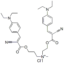 CAS#: 78181-99-4， 2-[(E)-2-Cyano-3-(4-Diethylaminophenyl)Prop-2-Enoyl]Oxyethyl-[3-[(E)-2-Cyano-3-(4-Diethylaminophenyl)Prop-2-Enoyl]Oxypropyl]-Dimethylazanium Chloride