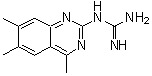structure of CAS# 784-90-7, 1-(4,6,7-Trimethyl-2-quinazolinyl)guanidine;1-(4,6,7-trimethylquinazolin-2-yl)guanidine;amino(4,6,7-trimethylquinazolin-2-yl)carboxamidine;GNF-PF-1241
