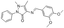 structure of CAS# 78439-83-5, 4-(3,4-Dimethoxybenzylideneamino)Antipyrine