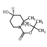structure of CAS# 790667-44-6, 2-Methyl-2-propanyl (2R,4R)-4-hydroxy-2-methyl-1-piperidinecarboxylate;(2R,4R)-t<wbr>ert-butyl<wbr> 4-hydrox<wbr>y-2-methy<wbr>lpiperidi<wbr>ne-1-carb<wbr>oxylate