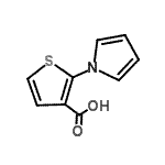structure of CAS# 79242-76-5, 2-(1H-Pyrrol-1-yl)-3-thiophenecarboxylic acid;2-(1h-pyrrol-1-yl)thiophene-3-carboxylicacid;2-pyrrolylthiophene-3-carboxylic acid;MFCD01871358