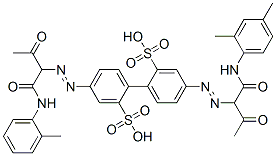 CAS 登录号：79682-33-0， 4-[2-[1-[[(2,4-二甲基苯基)氨基]羰基]-2-氧代丙基]偶氮]-4'-[2-[1-[[(2-甲基苯基)氨基]羰基]-2-氧代丙基]偶氮]-[1,1'-联苯]-2,2'-二磺酸