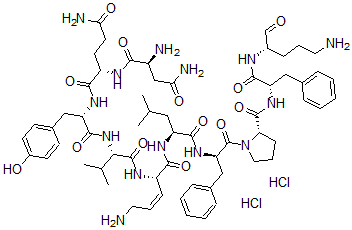CAS#: 79774-99-5， (2S)-N-[(2S)-1-[[(2S)-1-[[(Z,2S)-5-Amino-1-[[(2S)-1-[[(2R)-1-[(2S)-2-[[(2S)-1-[[(2S)-5-Amino-1-Oxopentan-2-Yl]Amino]-1-Oxo-3-Phenylpropan-2-Yl]Carbamoyl]Pyrrolidin-1-Yl]-1-Oxo-3-Phenylpropan-2-Yl]Amino]-4-Methyl-1-Oxopentan-2-Yl]Amino]-1-Oxopent-3-En-2-Yl]Amino]-3-Methyl-1-Oxobutan-2-Yl]Amino]-3-(4-Hydroxyphenyl)-1-Oxopropan-2-Yl]-2-[[(2S)-2,4-Diamino-4-Oxobutanoyl]Amino]Pentanediamide Dihydrochloride