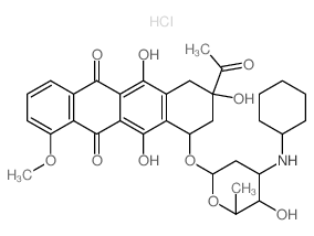 CAS#: 79898-09-2， (8S-cis)-8-Acetyl-10-((3-(cyclohexylamino)-2,3,6-trideoxy-alpha-L-lyxo-hexopyranosyl)oxy)-7,8,9,10-tetrahydro-6,8,11-trihydroxy-1-methoxy-5,12-naphthacenedione hydrochloride