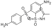 结构式 CAS# 80-80-8, N-[[5-氨基-2-[(4-氨基苯基)磺酰基]苯基]磺酰基]-乙酰胺