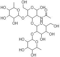 CAS#: 80081-06-7， 6-Deoxyhexopyranosyl-(1->4)-[6-deoxyhexopyranosyl-(1->2)hexopyranosyl-(1->3)]-2-acetamido-2-deoxyhexopyranose