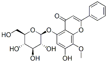 CAS#: 80366-14-9， 5-(beta-D-Glucopyranosyloxy)-7-Hydroxy-8-Methoxy-2-Phenyl-4H-1-Benzopyran-4-One