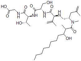 CAS 登录号：80458-08-8， 2-[[(2S,3S)-3-羟基-2-[[(2S)-3-羟基-2-[[(2S)-2-[[(2S)-2-[(3-羟基-2-甲基十一烷酰基)-甲基氨基]-4-甲基戊-4-烯基]氨基]-3-甲基丁-3-烯酰基]氨基]丙酰]氨基]丁酰基]氨基]乙酸