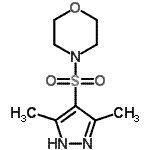 structure of CAS# 80466-86-0, 4-[(3,5-Dimethyl-1H-pyrazol-4-yl)sulfonyl]morpholine;4-((3,5-dimethyl-1H-pyrazol-4-yl)sulfonyl)morpholine;4-(3,5-Dimethyl-1H-pyrazole-4-sulfonyl)-morpholine;4-[(3,5-dimethylpyrazol-4-yl)sulfonyl]morpholine