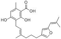 CAS#: 80557-13-7， 2,4-Dihydroxy-6-methyl-3-[3-methyl-6-[5-(2-methylprop-1-enyl)-3-furyl]hex-2-enyl]benzoic acid