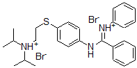 CAS 登录号：80784-95-8， 2-[4-(苯胺基-苯基-亚甲基)铵基苯基]巯基乙基-二丙-2-基-铵二溴化物