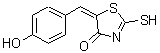 结构式 CAS# 81154-13-4, (5E)-5-(4-羟基苄亚基)-2-硫基-1,3-噻唑-4(5H)-酮