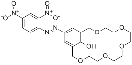 structure of CAS# 81238-58-6, 18-Crown-5 [4-(2,4-Dinitrophenylazo)Phenol];5-(2,4-DINITROPHENYLAZO)-2-HYDROXY-1,3-XYLYLENE-18-CROWN 5-ETHER;18-CROWN-5 [4-(2,4-DINITROPHENYLAZO)PHENOL]