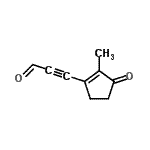 CAS 登录号：81280-46-8， 3-(2-甲基-3-氧代-1-环戊烯-1-基)-2-丙炔醛