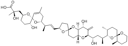 structure of CAS# 81720-10-7, 9,10-Deepithio-9,10-Didehydro-35-Methyl-Acanthifolicin;3-[2-[(E)-3-[2-[3-(3,11-Dimethyl-1,7-Dioxaspiro[5.5]Undecan-2-Yl)-1-Hydroxy-Butyl]-4-Hydroxy-3-Methylene-Spiro[4A,7,8,8A-Tetrahydro-4H-Pyrano[6,5-E]Pyran-6,5'-Tetrahydrofuran]-2'-Yl]-1-Methyl-Prop-2-Enyl]-11-Hydroxy-4-Methyl-1,7-Dioxaspiro[5.5]Undec-4-En-8-Yl]-2-Hydroxy-2-Methyl-Propanoic Acid;3-[2-[(E)-3-[2-[3-(3,11-Dimethyl-1,7-Dioxaspiro[5.5]Undecan-2-Yl)-1-Hydroxybutyl]-4-Hydroxy-3-Methylene-2'-Spiro[4A,7,8,8A-Tetrahydro-4H-Pyrano[6,5-E]Pyran-6,5'-Tetrahydrofuran]Yl]-1-Methylprop-2-Enyl]-11-Hydroxy-4-Methyl-1,7-Dioxaspiro[5.5]Undec-4-En-8-Yl]-2-Hydroxy-2-Methylpropanoic Acid;3-[2-[(E)-3-[2-[3-(3,11-Dimethyl-1,7-Dioxaspiro[5.5]Undecan-2-Yl)-1-Hydroxy-Butyl]-4-Hydroxy-3-Methylene-Spiro[4A,7,8,8A-Tetrahydro-4H-Pyrano[6,5-E]Pyran-6,5'-Tetrahydrofuran]-2'-Yl]-1-Methyl-Prop-2-Enyl]-11-Hydroxy-4-Methyl-1,7-Dioxaspiro[5.5]Undec-4-En-8-Yl]-2-Hydroxy-2-Methyl-Propionic Acid