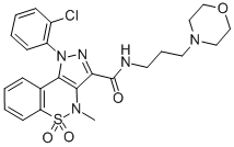 CAS#: 81761-90-2， 1,4-Dihydro-1-(2-Chlorophenyl)-4-Methyl-N-(3-Morpholinopropyl)-Pyrazolo(4,3-c)(1,2)Benzothiazine-3-Carboxamide 5,5-Dioxide