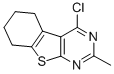 structure of CAS# 81765-97-1, 4-Chloro-2-Methyl-5,6,7,8-Tetrahydro[1]Benzothieno[2,3-d]Pyrimidine;4-Chloro-2-Methyl-5,6,7,8-Tetrahydrobenzothiopheno[3,2-E]Pyrimidine;Zinc00078270;Nsc153328
