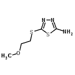 structure of CAS# 82381-77-9, 5-[(2-Methoxyethyl)sulfanyl]-1,3,4-thiadiazol-2-amine;1,3,4-thiadiazol-2-amine, 5-[(2-methoxyethyl)thio];5-(2-Methoxy-ethylsulfanyl)-[1,3,4]thiadiazol-2-ylamine;5-(2-methoxyethylthio)-1,3,4-thiadiazole-2-ylamine