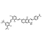 CAS#: 82599-59-5， 6-({2,4-Dihydroxy-3-[(2-hydroxy-3-nitro-5-sulfophenyl)diazenyl]phenyl}diazenyl)-4-hydroxy-3-[(4-nitrophenyl)diazenyl]-2-naphthalenesulfonic acid