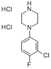 structure of CAS# 827614-46-0, 1-(3-Chloro-4-Fluorophenyl)-Piperazine Dihydrochloride
