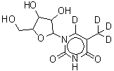 CAS#: 82845-85-0， 5-(<sup>2</sup>H<sub>3</sub>)Methyl-1-pentofuranosyl-2,4(1H,3H)-(6-<sup>2</sup>H)pyrimidinedione